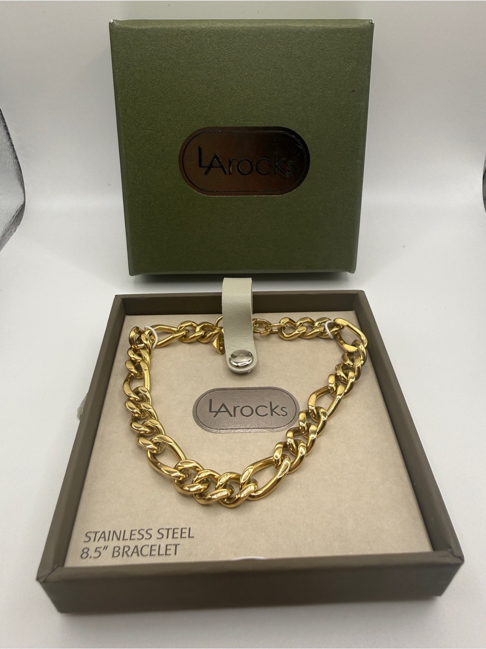 Rocks Women's Gold Chain Link Bracelet - Polished Statement Bracelet